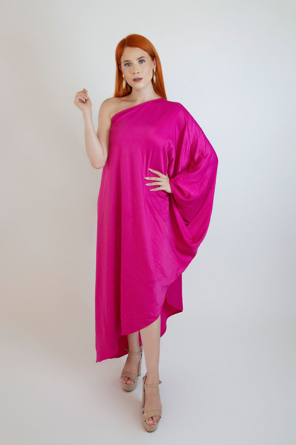 FUCSIA ASYMMETRICAL DRESS