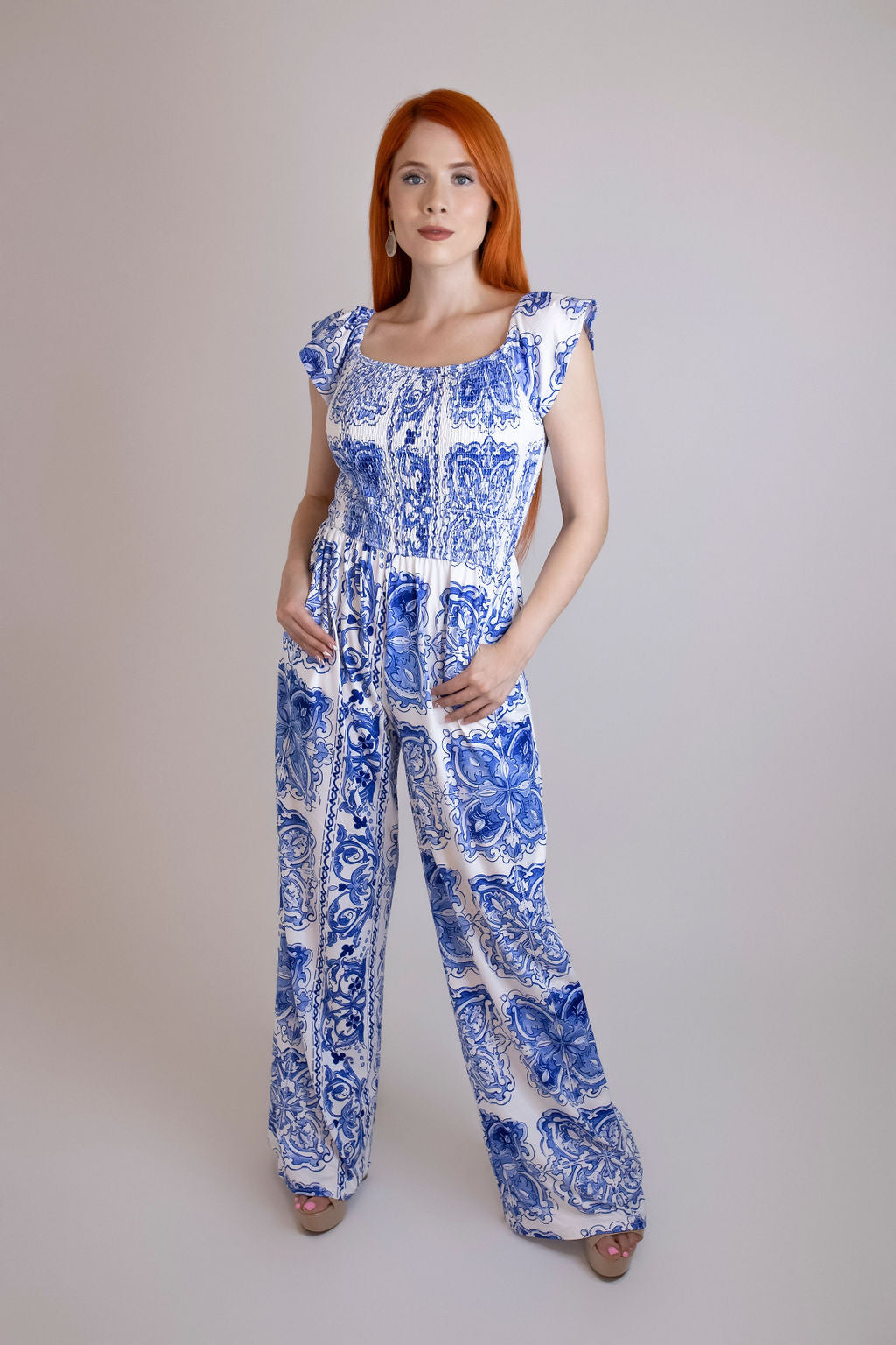 PRINT KNIT JUMPSUIT