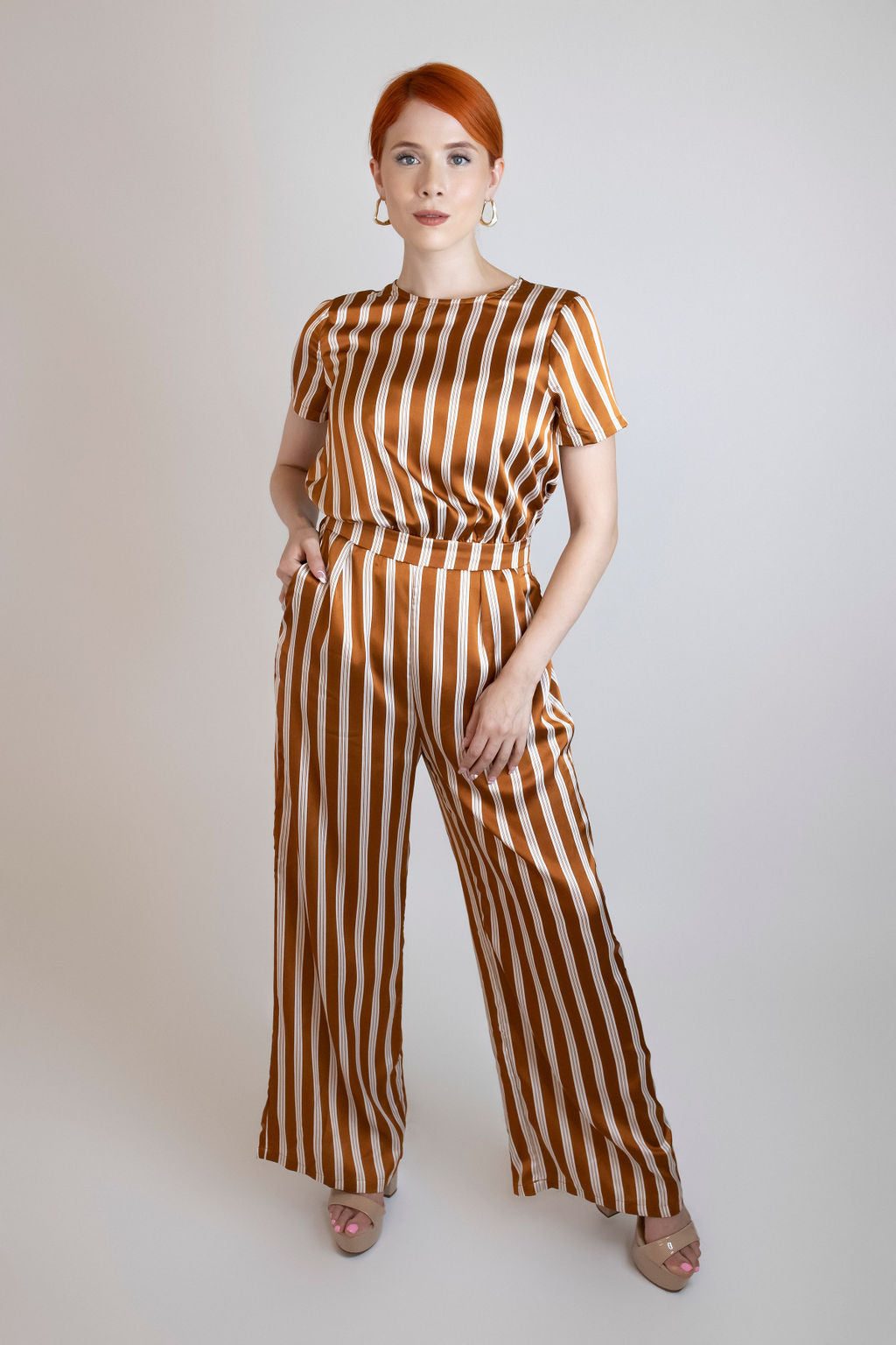 STRIPED JUMPSUIT